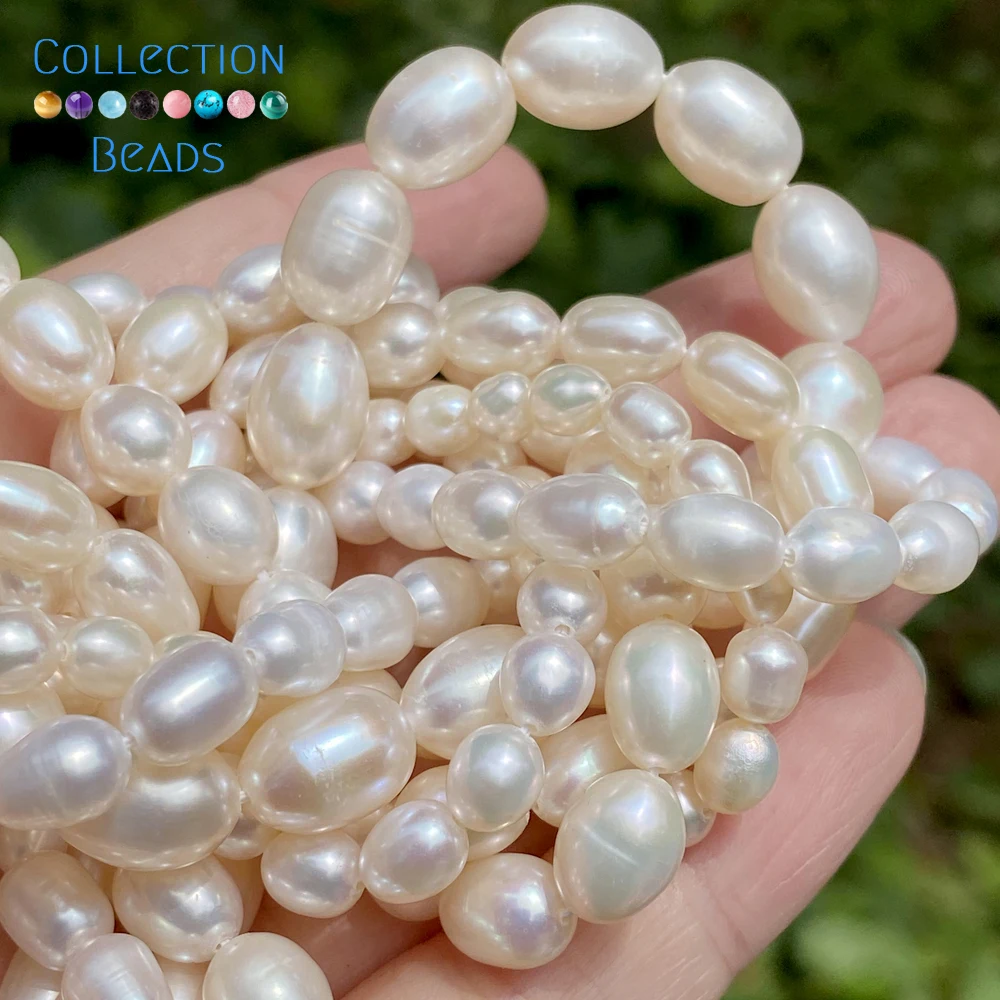 Color: Black, Item Diameter: 6mm - 100% Natural Freshwater Pearl Wholesale A/AA/AAA High Quality Rice Shape Beads For Jewelry Making DIY Bracelets Necklace