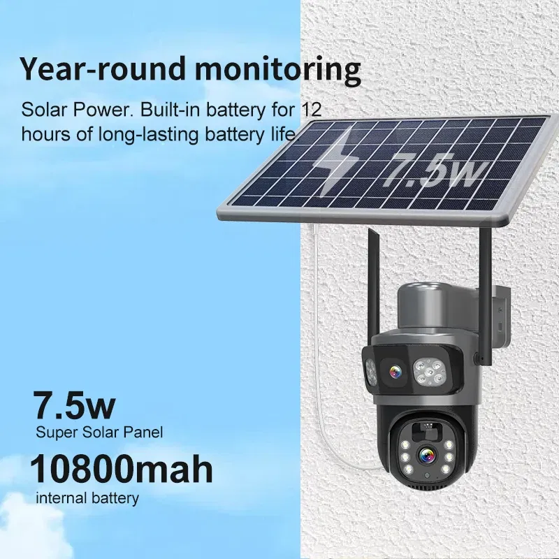 Color: Green - DIDSeth 4G PTZ IP Solar Camera 4G SIM Card CCTV Wireless WIFI Solar Outdoor Waterproof 360 IP Camera Pan Tilt Eseecould APP