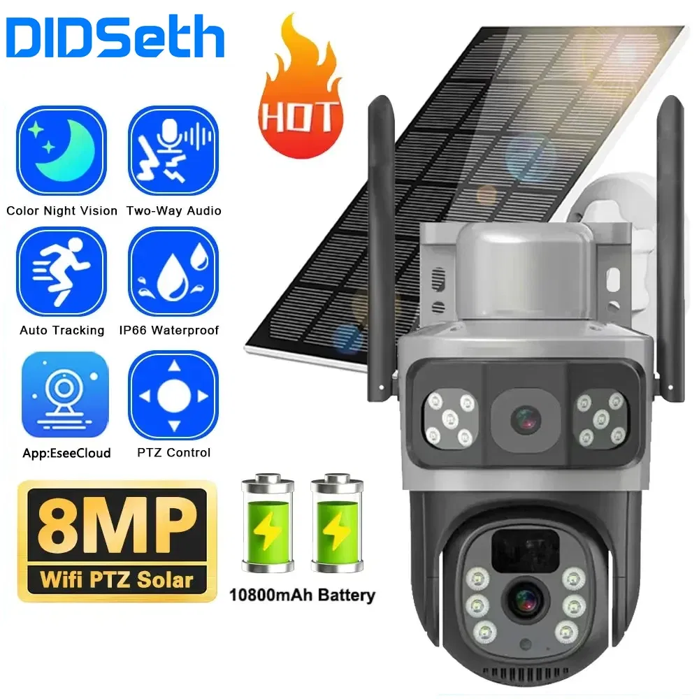Color: Green - DIDSeth 4G PTZ IP Solar Camera 4G SIM Card CCTV Wireless WIFI Solar Outdoor Waterproof 360 IP Camera Pan Tilt Eseecould APP