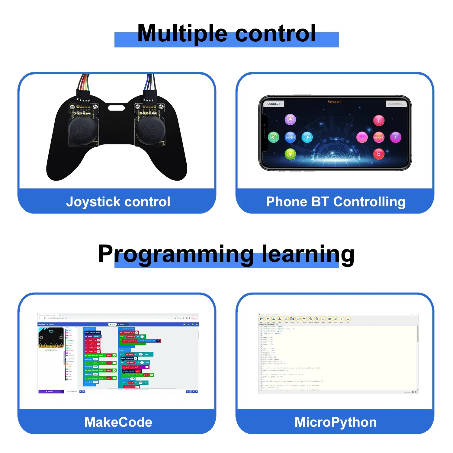 Color: Green Jade - Keyestudio Robot Arm Microbit Learning Kit With Microbit Board For BBC Micro:Bit Programming Learning Kit