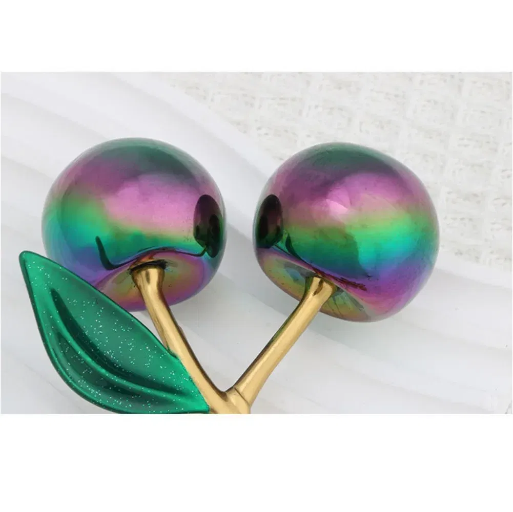 Color: Light Gold - Fashion Gradient Color Cherry Pendant Summer Fruits Cherries Pendant Keyring For Coach Handbag Shoulder Bags Accessories Gift