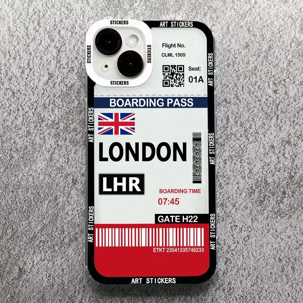 Color: Beige, Material: Leather - World City Travel Ticket Label Phone Case For Samsung Galaxy S10 S20 S21 S22 S23 S24 FE Plus Ultra Note 20 New York Paris
