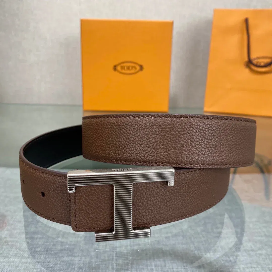 Color: Orange, Belt Length: 115CM - New Style Leather Belt for Men and Women, Classic Cowhide T Buckle Design Belt, Light Luxury, Classic and Versatile Gift