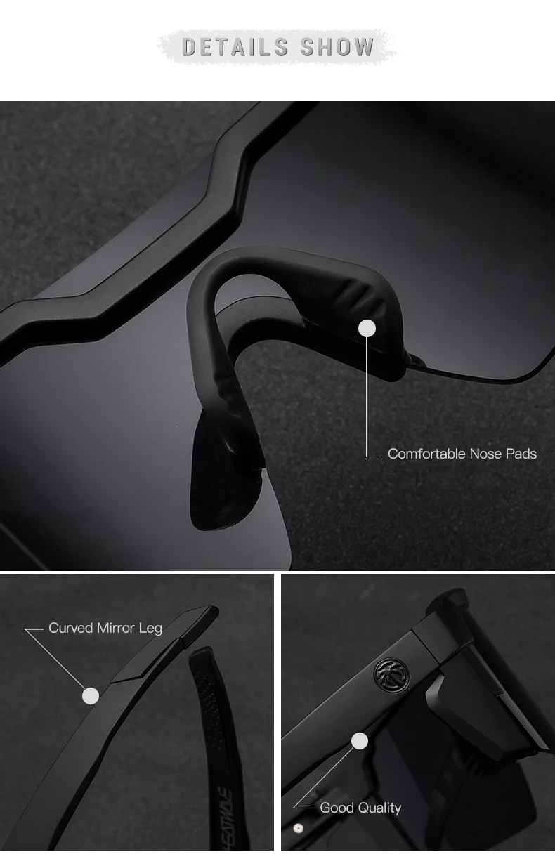 Lenses Color: WHITE, Frame Color: BROWN - NEW High quality luxury Heat Wave brand sunglasses square Conjoined lens cycling Women men sun glasses UV400