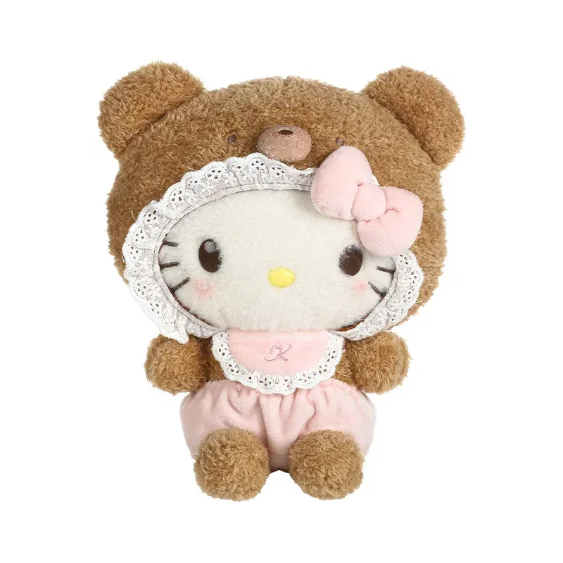 Color: Orange - Kawaii Sanrio Hello Kitty My Melody Cinnamoroll 15Cm Plush Doll Pendant Baby Series Keychain Bag Pendant 20Cm Doll Birthday Gift
