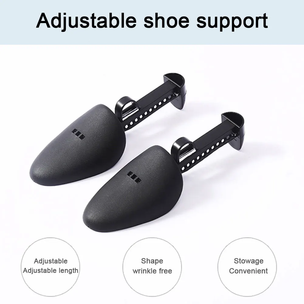 Color: WHITE - 1/2/3Pair Plastic Shoe Stretcher for Men Women Leather Shoes Adjustable Portable Shoe Tree Stretcher Boots Rack Anti-deformation
