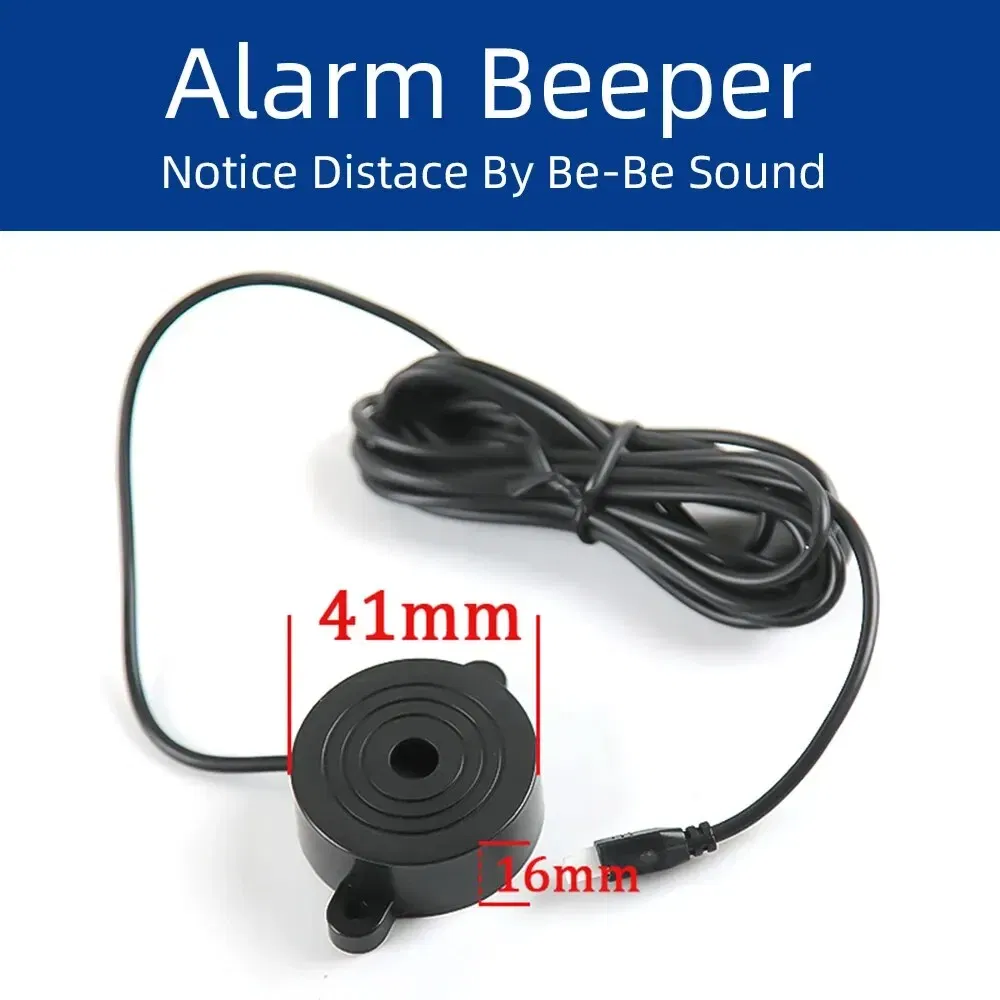 Color Name: black - HIPPBQCC Car Parking Sensor Kit 4 Sensors Buzzer 22mm Reverse Backup Radar Sound Alert Indicator Probe System 12V Free Shipping