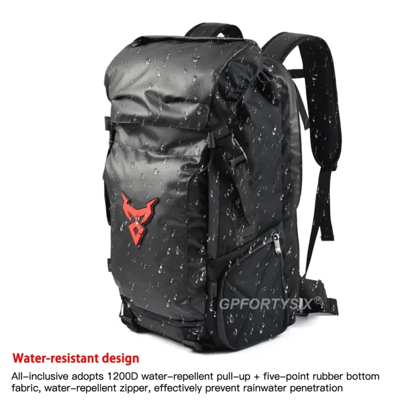 Color Name: WHITE - Motocentric Motorcycle Rear Seat Bag Multifunction Waterproof Motorcycle Helmet Backpack Big Capacity Motocross Tail Bag Luggage