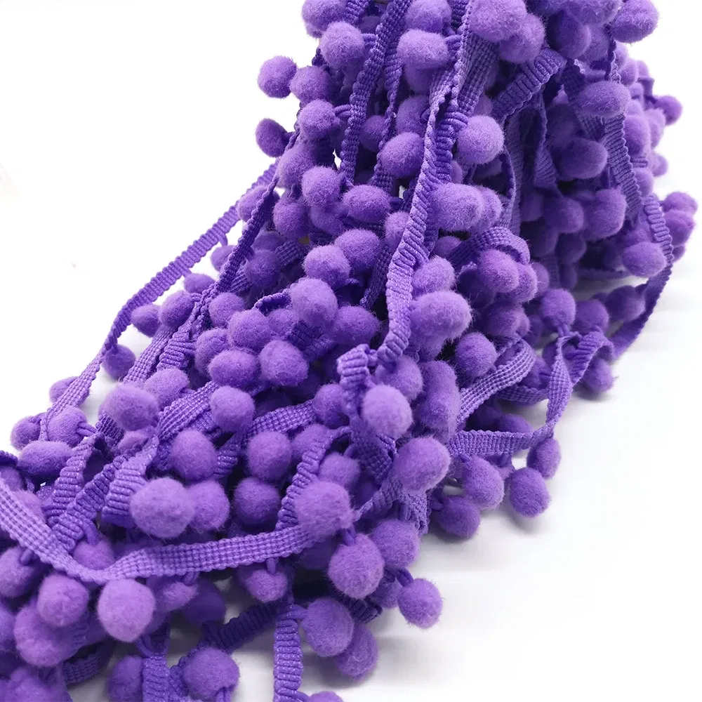 Color: Silver, Size: M - 1-5yard Pom pom Fringe Lace Ribbon Pompom Trim Ball Fabric DIY Sewing Tassel Lace Kintted Fabric Handmade DIY Craft Accessorie