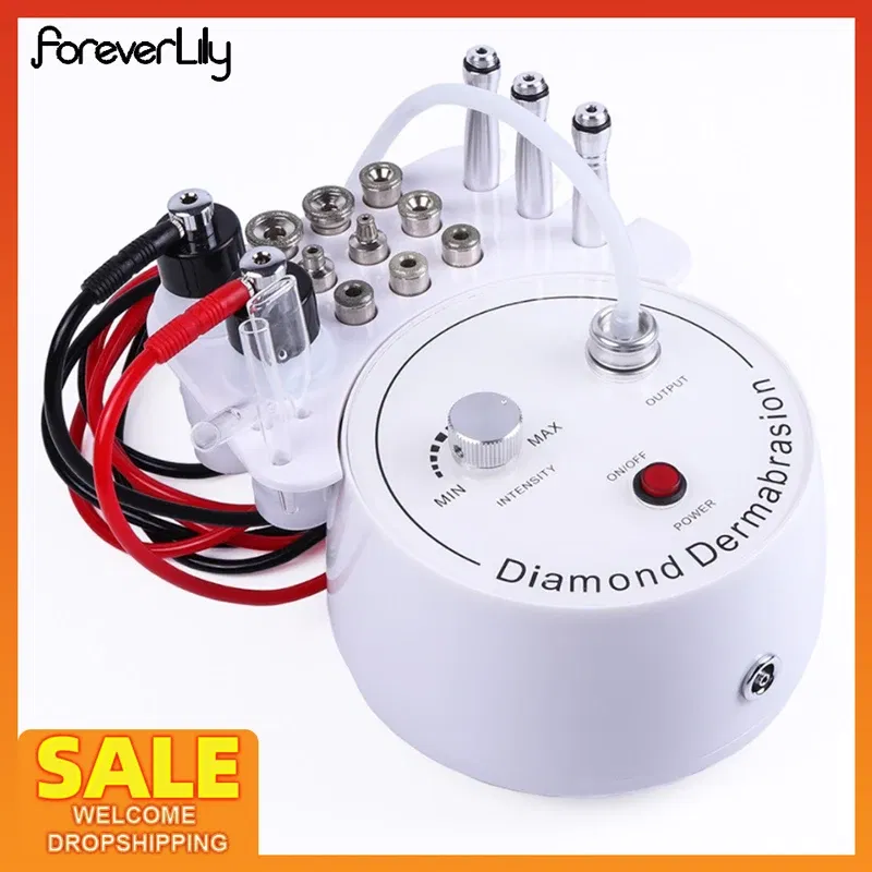 Color: Red, Ships From: CHINA, Power Source: EU - 3 in1 Diamond Microdermabrasion Dermabrasion Machine Water Spray Exfoliation Beauty Machine Wrinkle Removal Facial Peeling Tools
