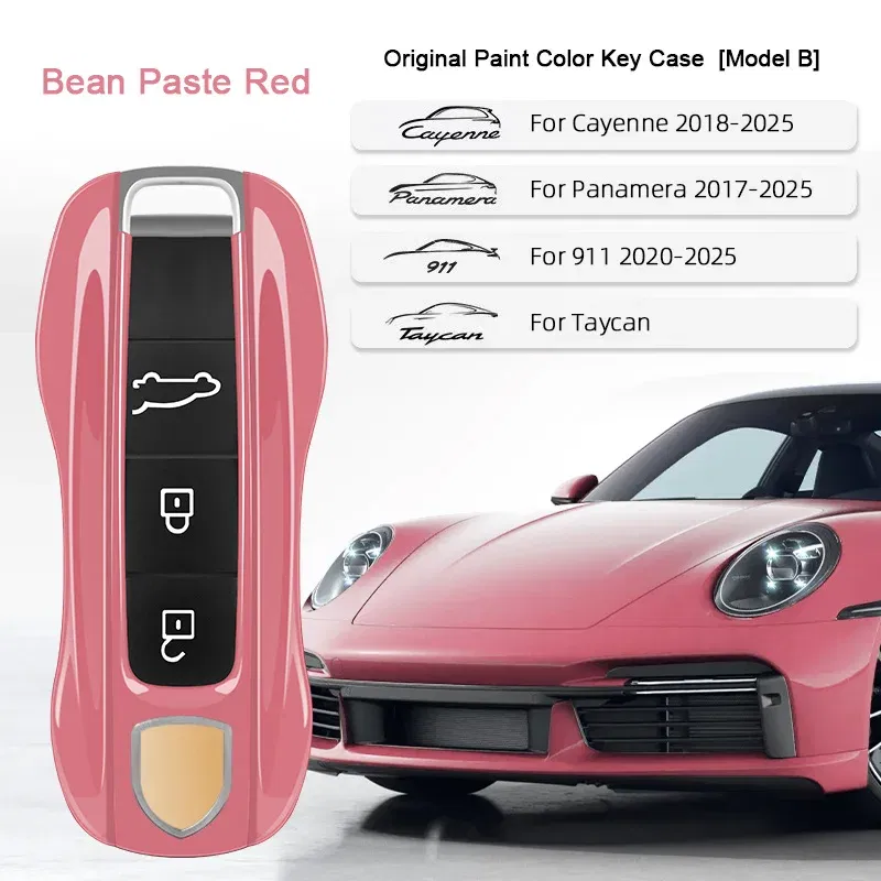 Color Name: SKY BLUE - For Porsche Cayenne 9ya 9yb Panamera 971 911 Targe Taycan Macan 95b Cayman 718 Boxster 2014-2025 Car Remote Smart Key Case Cover