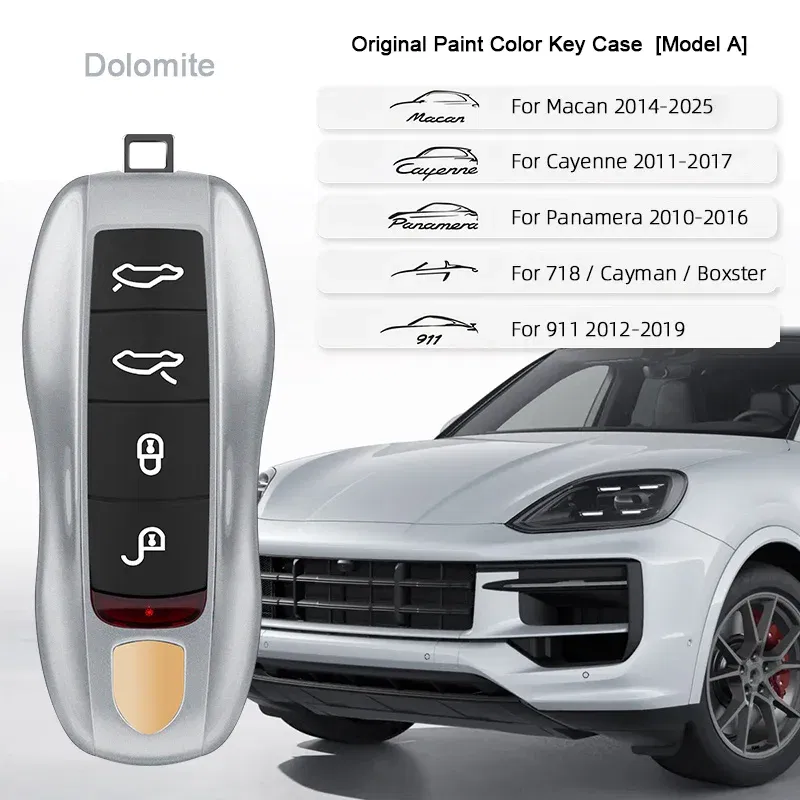 Color Name: SKY BLUE - For Porsche Cayenne 9ya 9yb Panamera 971 911 Targe Taycan Macan 95b Cayman 718 Boxster 2014-2025 Car Remote Smart Key Case Cover