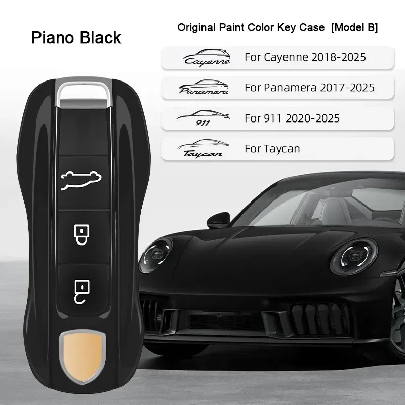 Color Name: SKY BLUE - For Porsche Cayenne 9ya 9yb Panamera 971 911 Targe Taycan Macan 95b Cayman 718 Boxster 2014-2025 Car Remote Smart Key Case Cover