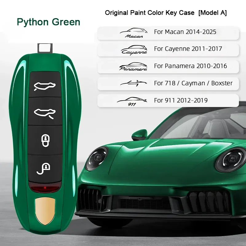 Color Name: SKY BLUE - For Porsche Cayenne 9ya 9yb Panamera 971 911 Targe Taycan Macan 95b Cayman 718 Boxster 2014-2025 Car Remote Smart Key Case Cover
