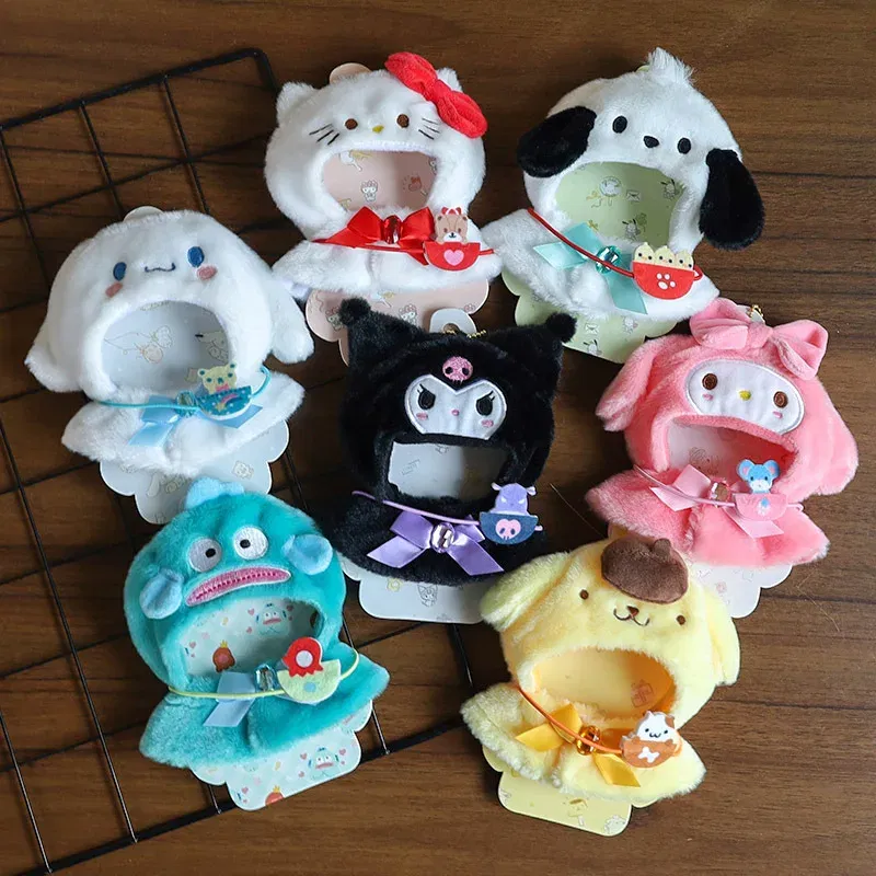 Color: VIOLET/?«?—?…° - Labubu Sanrio Cape Skirt Suit Sitting Party Hello Kitty Kuromi Clothes Monsters Vinyl Labubu Outfit Clothing Hat Accessory Gift
