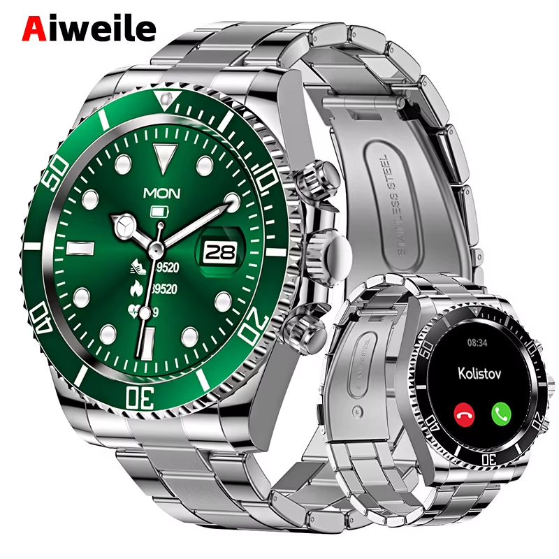 Aiweile AW12 Smart Watch Men 2024 High-end Men's Smartwatch Luxury Bluetooth Call Sports Fitness Wristwatch for Android IOS fit