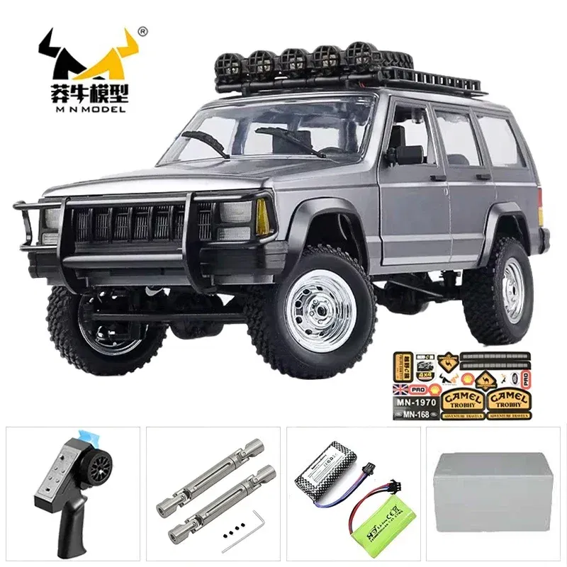 Color: Light Grey - MN MN82 1:12 Retro Rc Car With LED Lights Full-scale Simulation LC79 Professional 4WD Remote Control Pickup RC Truck Model Toys