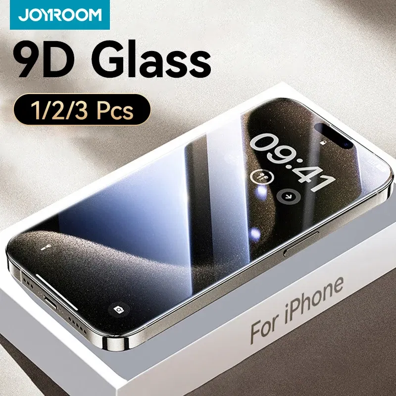 Bundle: Bundle1, Material: pet - Joyroom 1/2/3pcs 9D Screen Protector Tempered Glass for iPhone 16 15 14 13 12 11 Pro Max Protective Glass for iPhone 15 Pro Max
