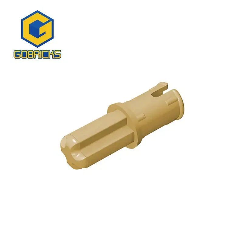 Color: Brown - Gobricks 10PCS Bricks Technical Axle 1 with Pin with Friction Ridges Lengthwise Compatible With 43093 Pieces of Toys Parts