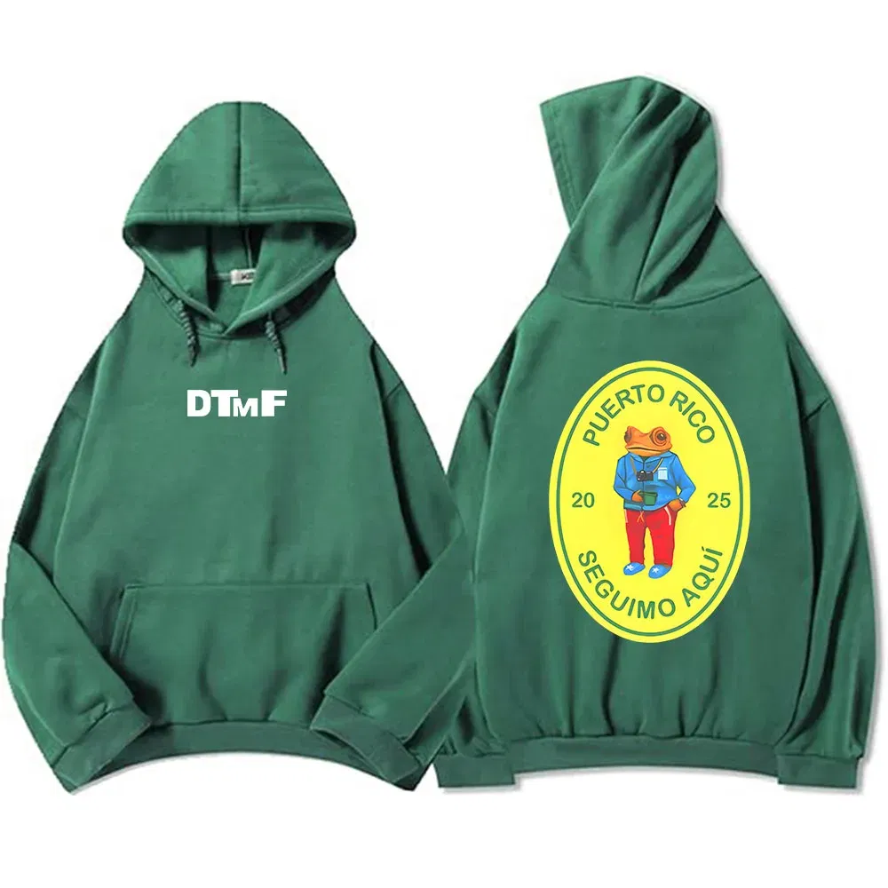Color: Ivory, Size: XXL - DTMF Deb?­ Tirar Más Fotos 2025 New Album Hoodies Bad Bunny Singer Printing Sweatshirts Men Women Clothing Sudaderas Hombre Male