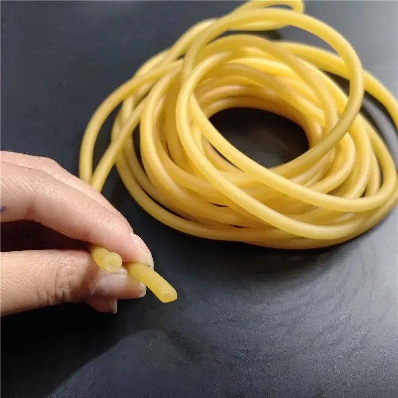 Color: Black - Plain Colour Latex Slingshot Rubber Tube Hunting And Shooting High Elastic Accessories With A Diameter Of 2mm X 5mm/0.08 X 0.2in