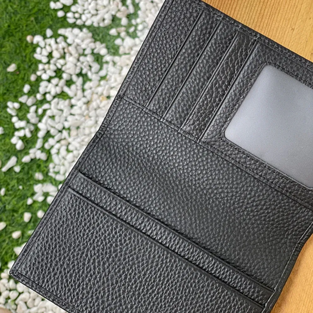 Color: GRAY - 100% Cowhide Passport Holder Factory Genuine Leather Engrave Letters Men Women Passport Cover Customized Name Travel Card Wallet