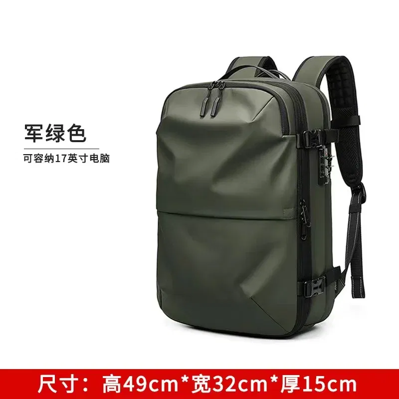Color: Silver - Airback Vacuum Compression Backpack with Vacuum Pump 60L Expandable Travel Backpack for Men Women Airline Approved Business Bag