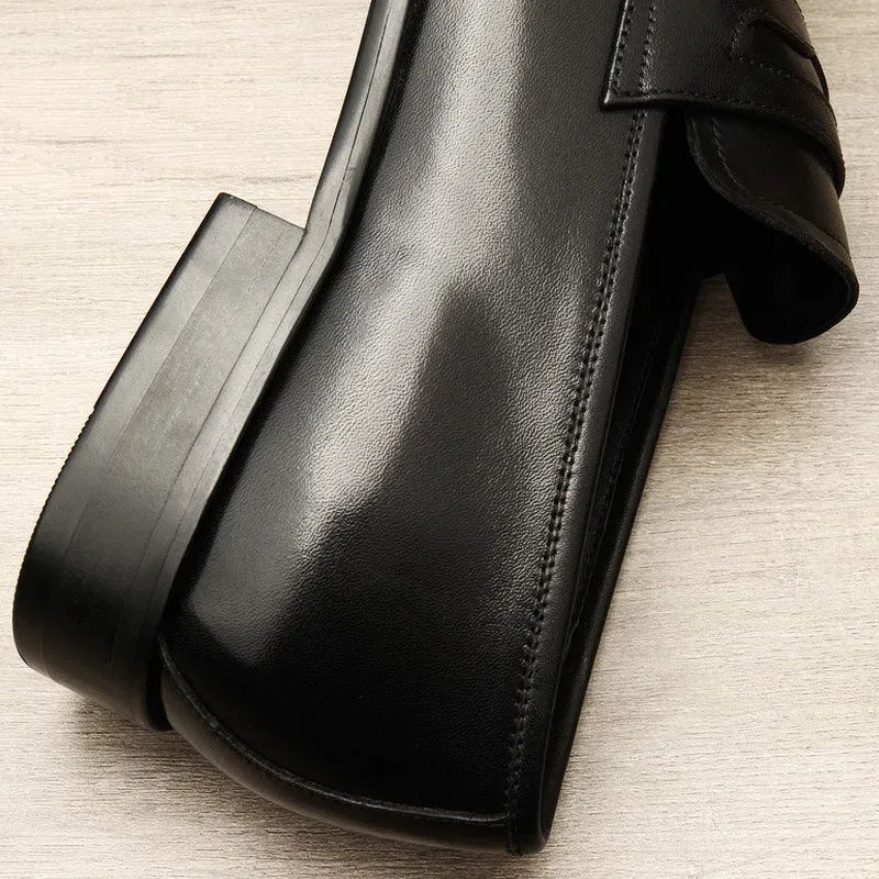 Color: Blue, Shoe Size: 7 - Large Size EUR37-46 Black / Brown Loafers Mens Business Dress Shoes Genuine Leather Prom Party Shoes
