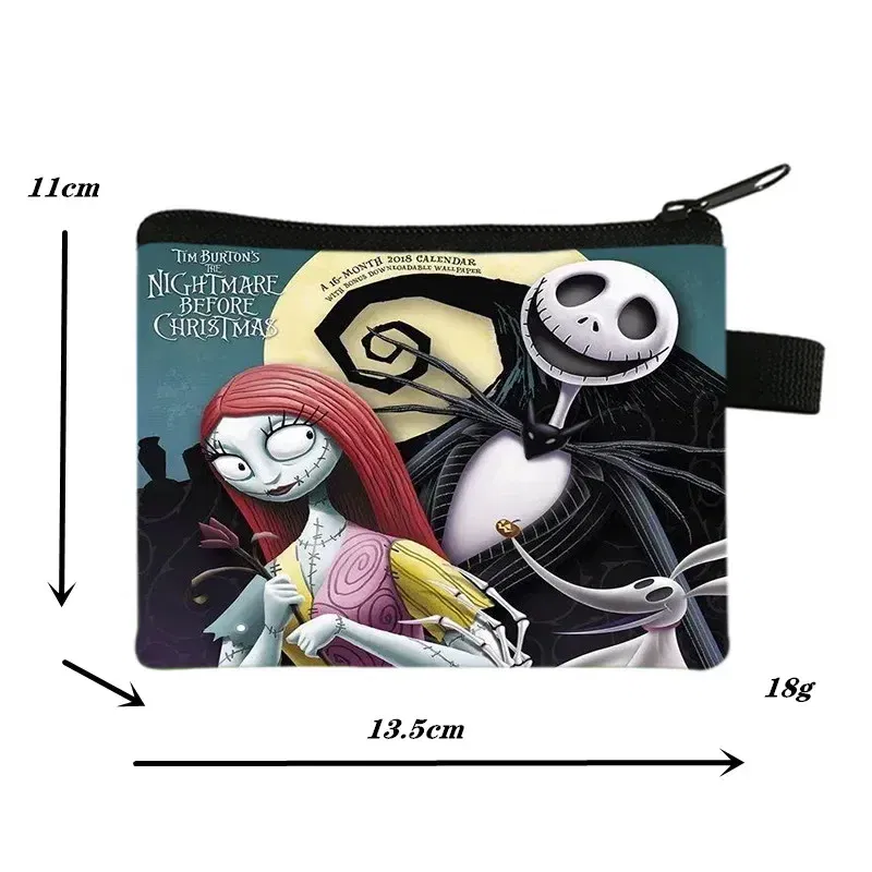 Color: Blue - The Nightmare Before Christmas Coin Purse Female Wallets Portable ID Card Holders Children's Key Storage Bag Birthday Gifts