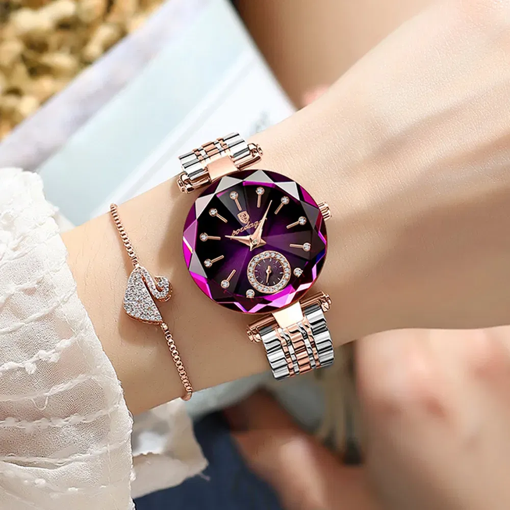 Color: BRONZE - POEDAGAR Luxury Woman Wristwatch Elegant Waterproof Stainless Steel Watch for Ladies Dress Diamond Quartz Women's Watches Reloj