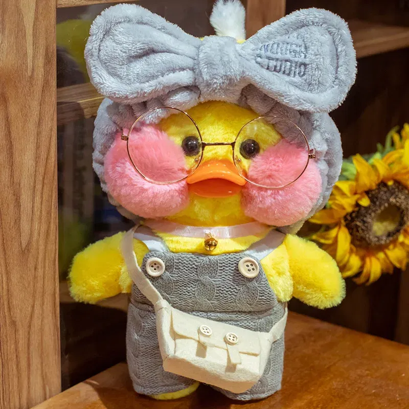 Color: black, Height: 11cm-30cm - 30cm Cute LaLafanfan Cafe Duck Plush Toy Kawaii LaLafanfan Duck Doll Soft Stuffed Animal Plush Pillow Birthday Gifts for Kids