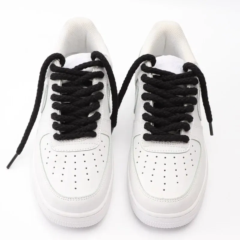 Color: Green, Length: 120cm, Ships From: CHINA - 1Pair Linen Cotton Sneakers Laces for Shoes 8mm Bold Round Shoelaces Quality AF1 Shoe laces 100/120/140/160/180CM Shoestrings