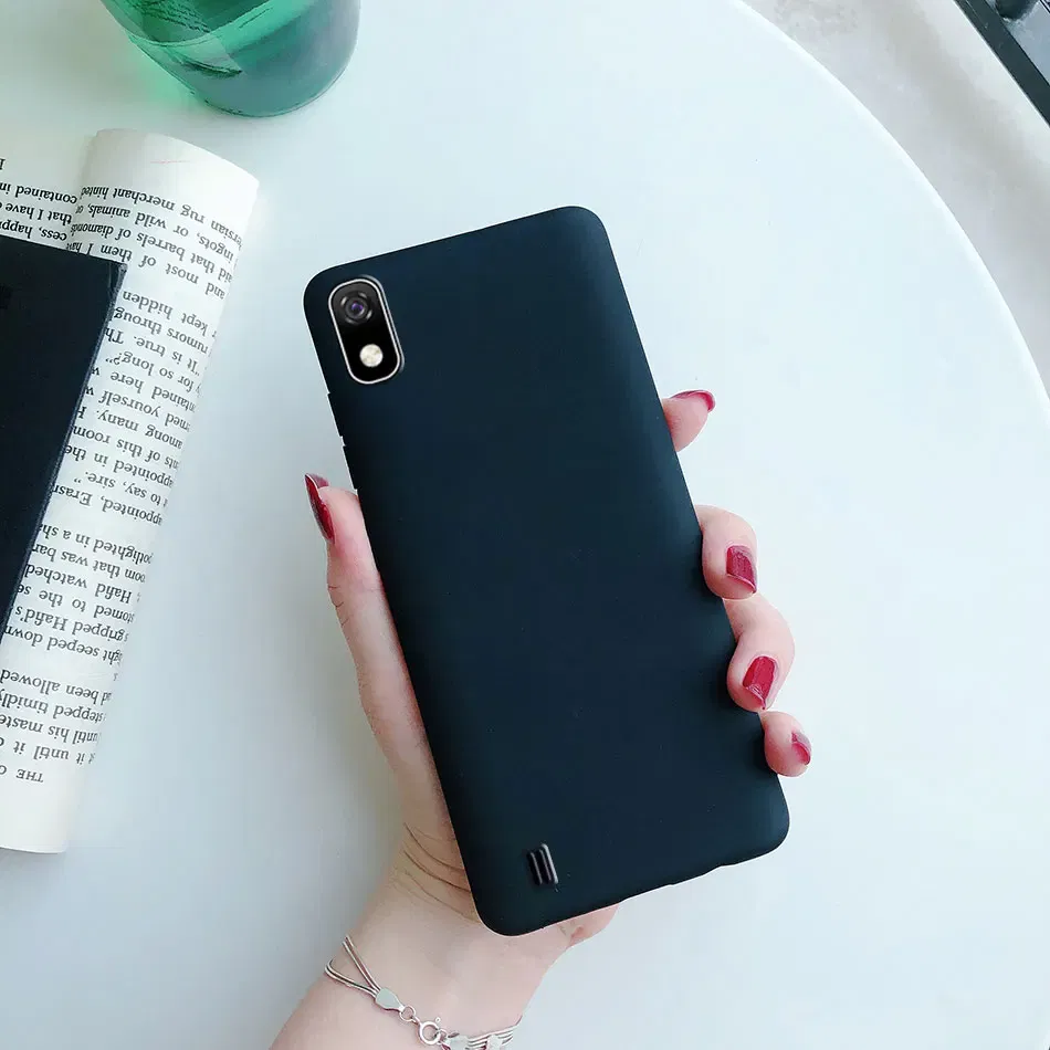 Color: Blue, Material: POLYESTER - Candy color Phone Case For Samsung galaxy A10 A20 A20E A30 A40 A50 A70 S A01 A11 A21 A31 A41 A51 A71 4G Silicone TPU Back Cover