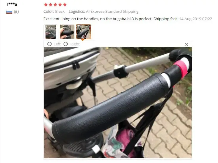 Color: Yellow - 1:1 Baby Stroller Handle Leather Protective Case Cover for Bugaboo Bee5 Bee3 Bee 5 3 6
