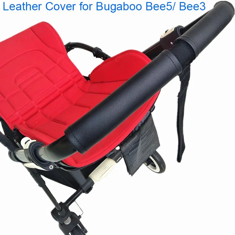 Color: Yellow - 1:1 Baby Stroller Handle Leather Protective Case Cover for Bugaboo Bee5 Bee3 Bee 5 3 6