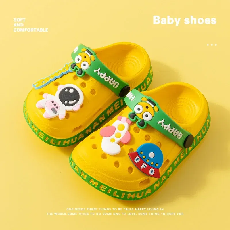 Color: Pink, Shoe Size: 5 - Children Garden Shoes Cute EVA Cartoon Beach Sandals Babies Summer Slippers High Quality Soft Kids Outdoor Slippers Flip Shoes