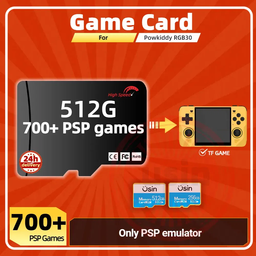 Color: Sky blue, Ships From: CHINA - Game Card For Powkiddy RGB30 Memory TF Plug&Play Pre-install Retro Games PSP PS1 SD portable Handheld High Speed Card 1Tb 512G