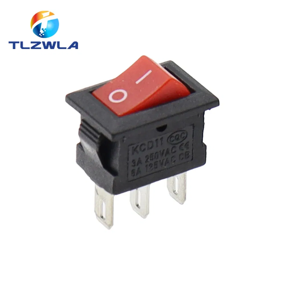 Color: army green, Size: 4XL - 5/10PCS KCD11 Rocker Switch 10*15mm Mini Push Button Switch ON-OFF / ON-OFF-ON 2 Pins / 3 Pins 3A 250VAC / 6A 125VAC 10x15mm