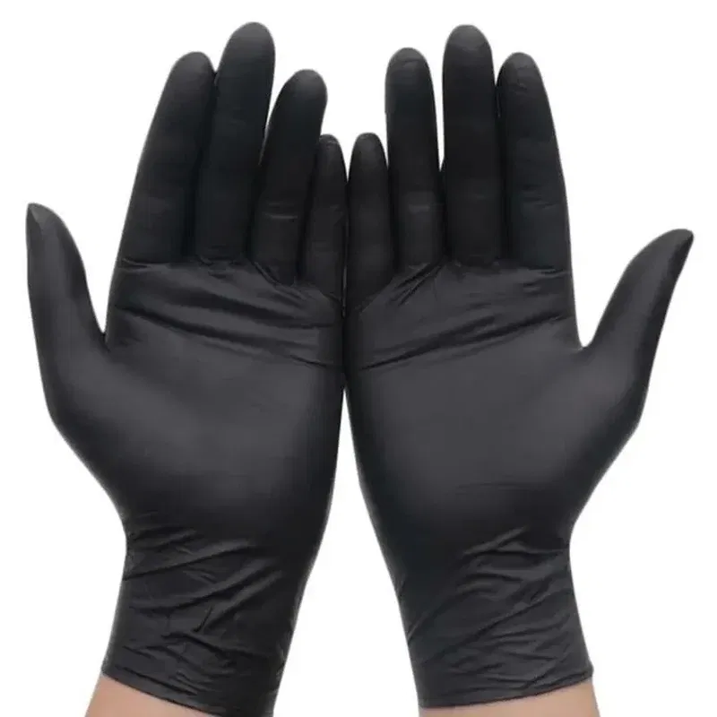 Color: Yellow, Size: S - 20/50/100PCS Disposable Black Nitrile Gloves for Household Use Latex Free Powder Free Cleaning Gloves Tattoo  Hairdressing Tools