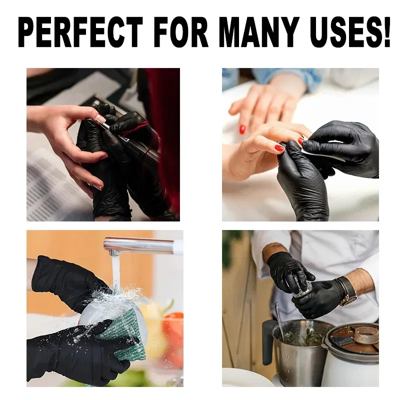 Color: Yellow, Size: S - 20/50/100PCS Disposable Black Nitrile Gloves for Household Use Latex Free Powder Free Cleaning Gloves Tattoo  Hairdressing Tools