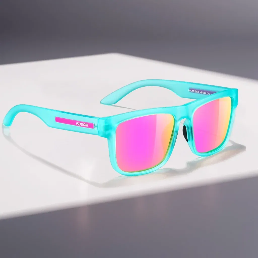 Lenses Color: Pink, Frame Color: WHITE - 2024 KDEAM New Polarized Sunglasses For Men Women UV400 Protection Lens Driving Fishing Eyewear