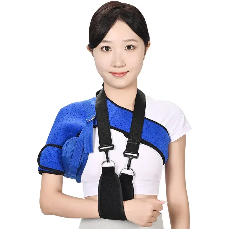 Color: Silver, Size: Multi Size SML - Adjustable Shoulder Support Band Elbow Joint Clavicle Fracture Fixation Strap Pain Relief Shoulder Droop Arm Injured Guard Sling