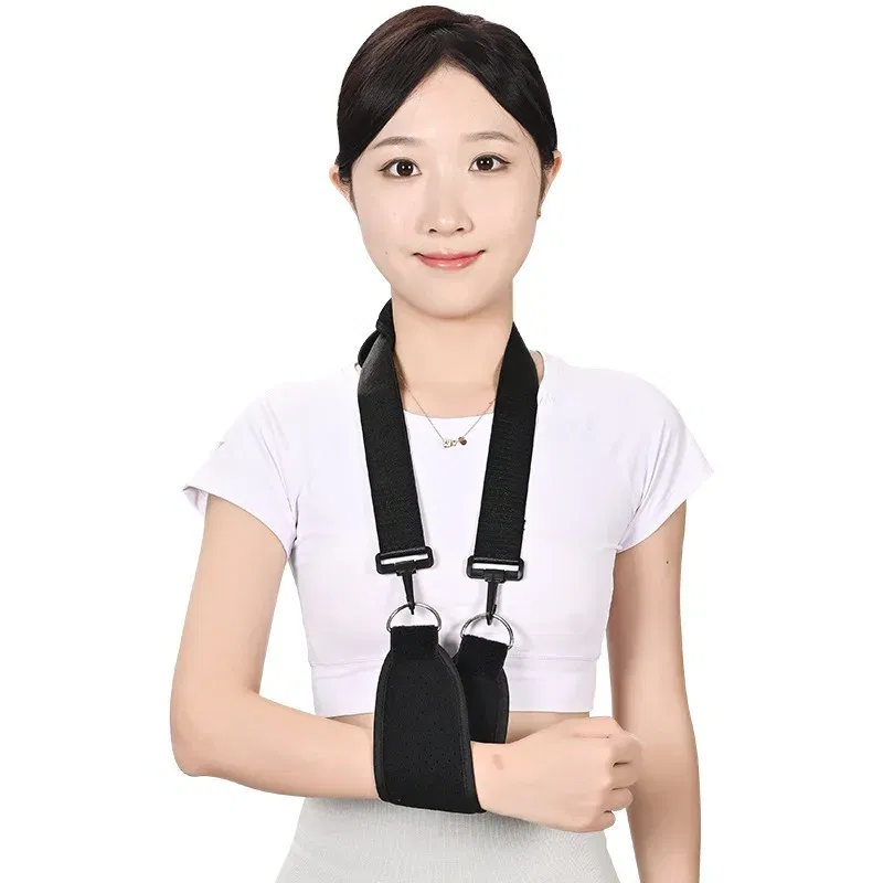 Color: Silver, Size: Multi Size SML - Adjustable Shoulder Support Band Elbow Joint Clavicle Fracture Fixation Strap Pain Relief Shoulder Droop Arm Injured Guard Sling