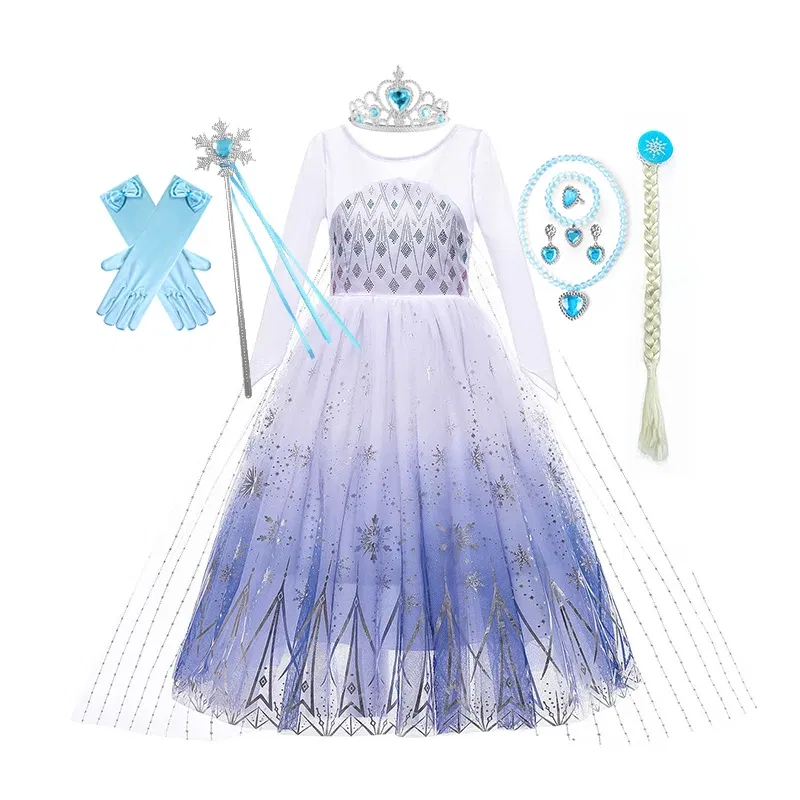 Color: army green, Kid Size: 14 - Disney Kids Girls Cosplay Frozen Elsa Anna Princess Dress Girl Mesh Ball Gown Carnival Birthday Clothes Snow Queen Elsa Costume