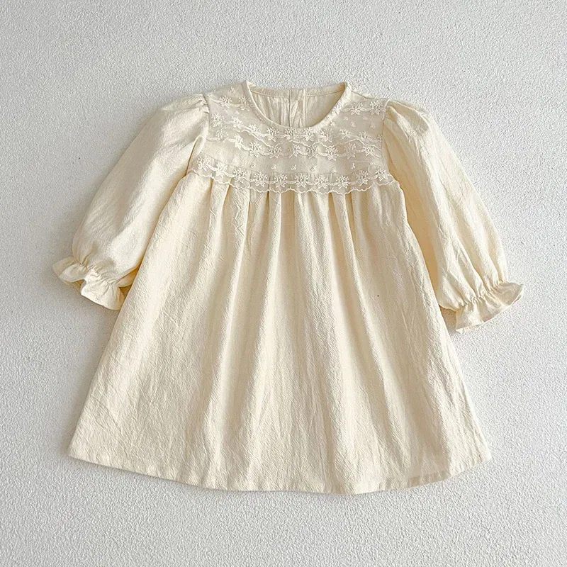 Color: Red, Kid Size: 5 - Spring Autumn Kids Baby Girls Long Sleeve Sweet Lace Princess Dress New Kids Baby Girls Dress Children Clothes Dress