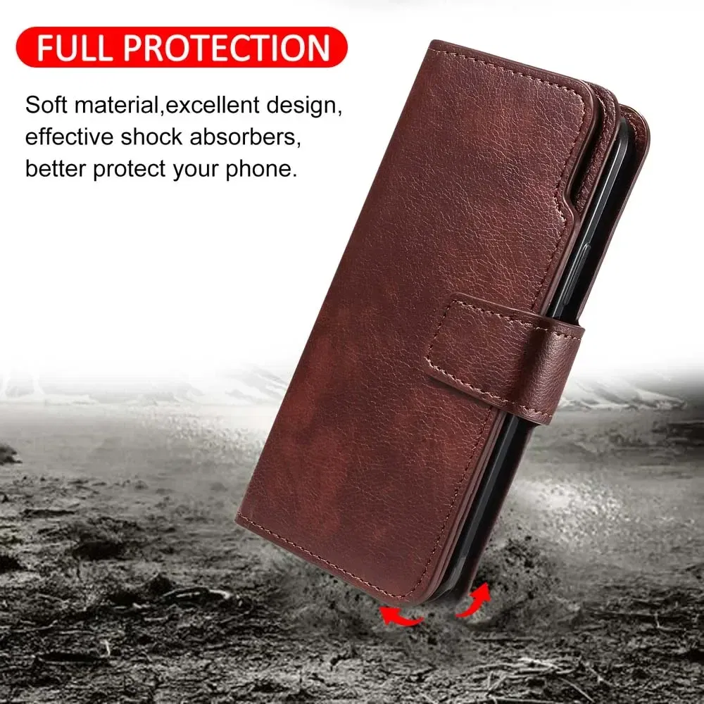 Color: Blue, Material: Polyester - Flip Leather Case for Redmi Note 13 12 11 Pro 13C 9 9A 9C Wallet Card Cover For Xiaomi 13T 11T Poco X5 C65 M6 X4 Pro