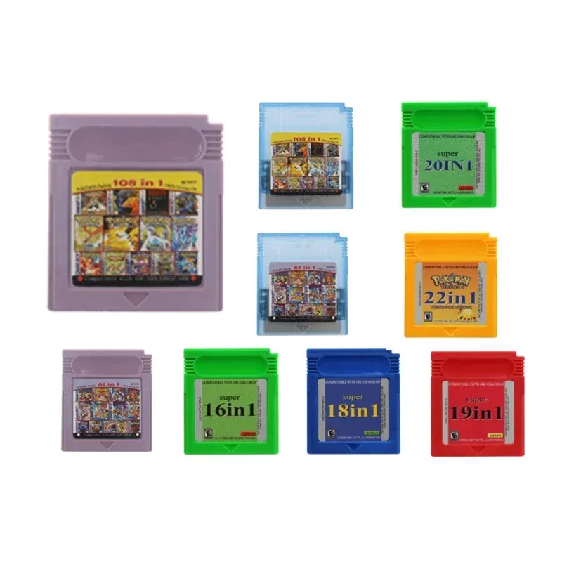 Color: three - 16 Bit GBC Game Cartridge Video Game Console Card 108-in-1 61-in-1 22-in-1 20-in-1 18-in-1 All-in-One Combo For GBC/GBA/SP