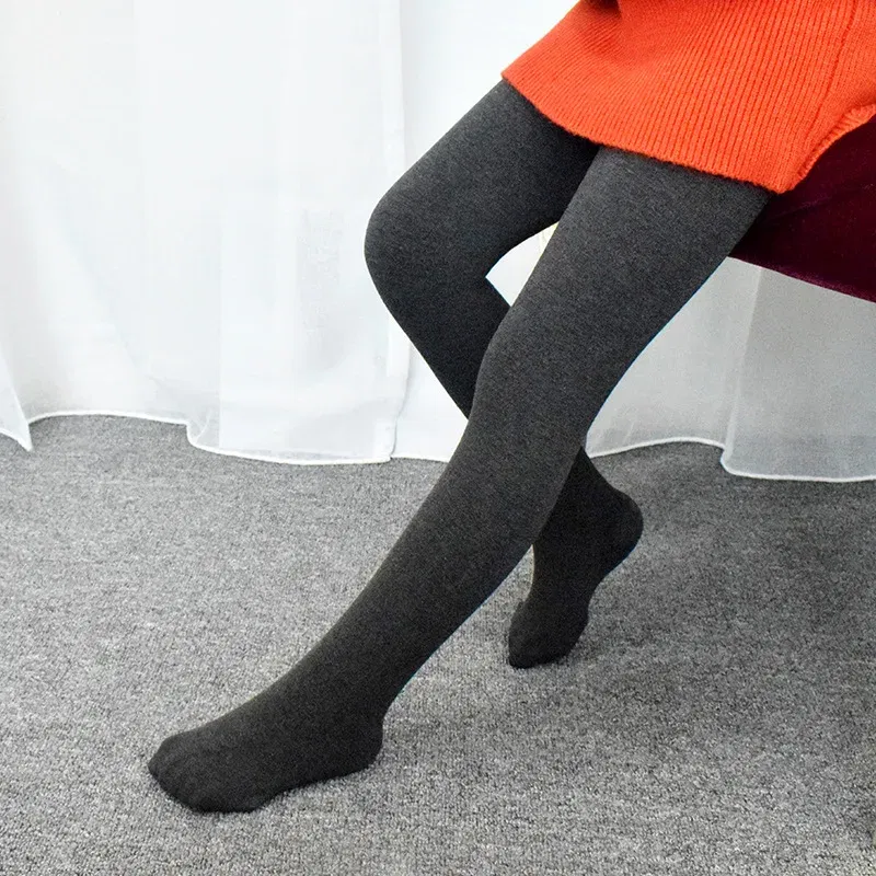 Color: black, Size: 80cm - High Quality Winter Fur Girls Leggings Thick Velvet Children Pants Warm Elastic Waist Cotton Kids Girls Trousers