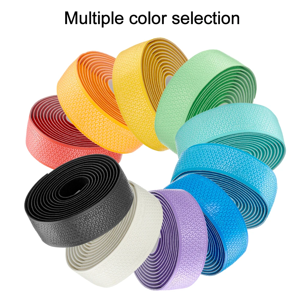 Color: Orange - 1Pair Road Bike Handlebar Tape Anti Slip Silica Gel Handlebar Tape Shock Absorption Cycling Bar Tape Bicycle Accessories