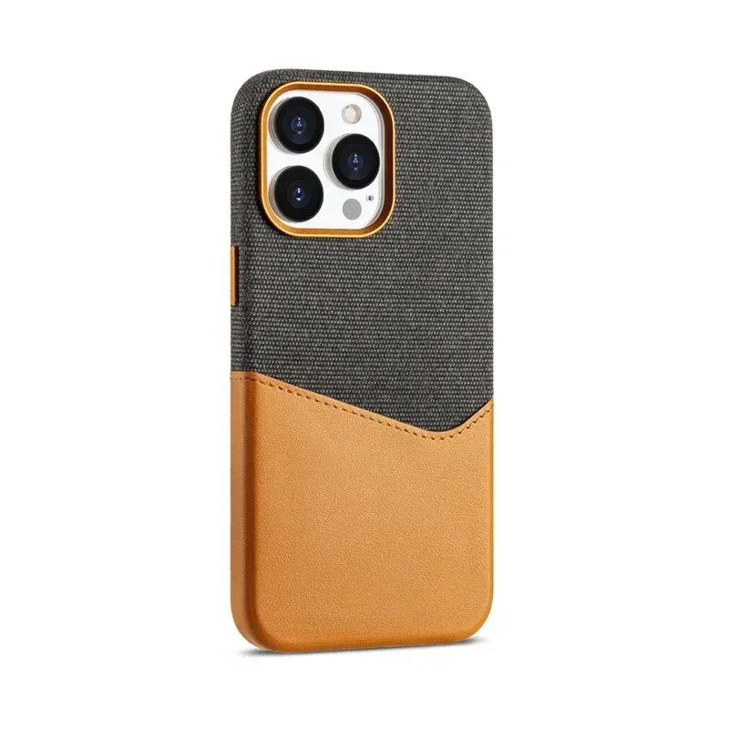Color: SKY BLUE, Material: POLYESTER - Card Holder MagSafe Leather Phone Case For iPhone 14 16 Pro Max 13 15 Pro 12 Pocket Wireless Charging Alloy Lens Hit Color Cover